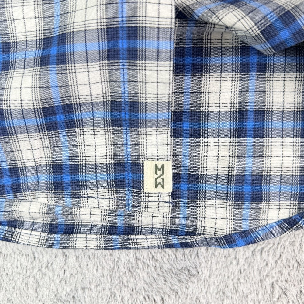 Mutual Weave Blue White Plaid Button Down Shirt Men's Small Cotton NWT - Picture 7 of 8